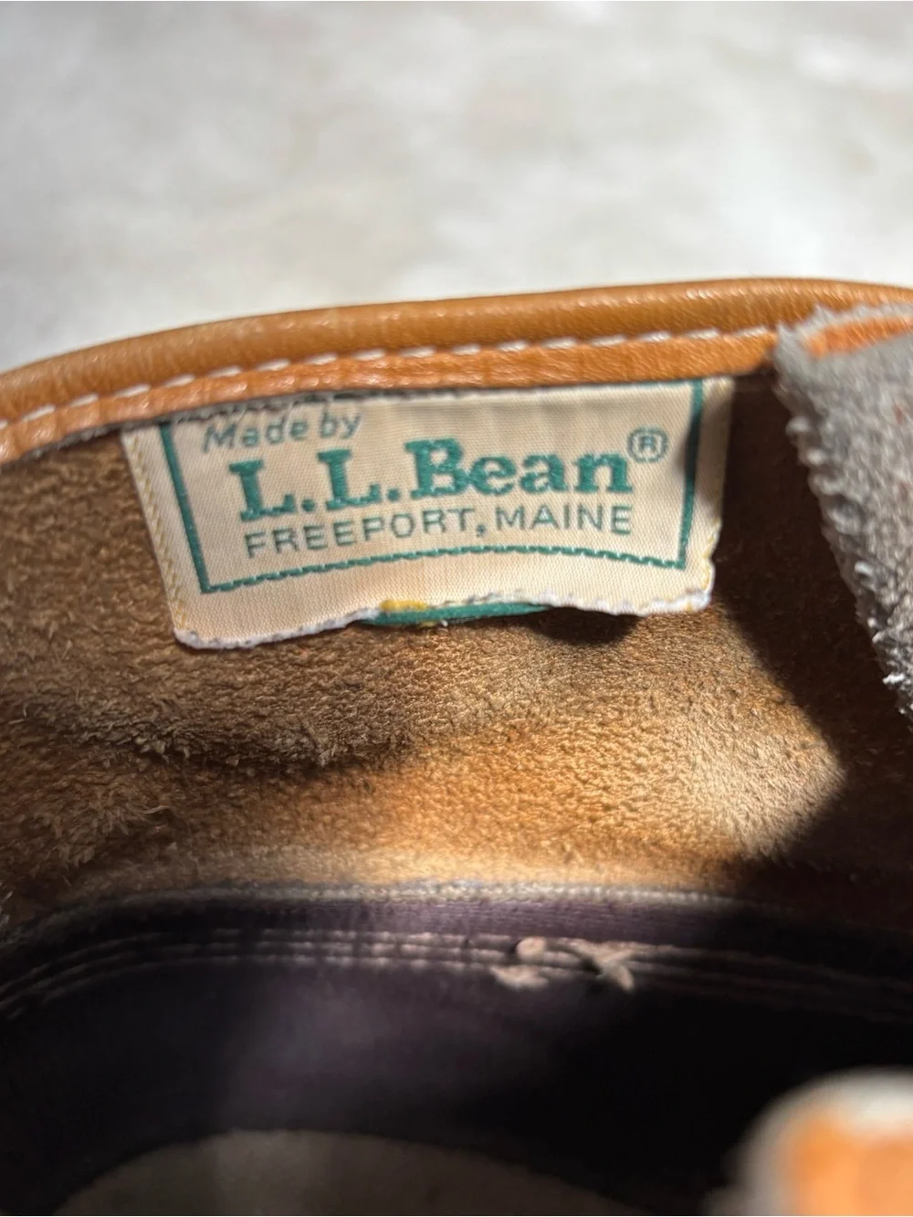 L.L. Bean Men’s Tan Leather and Dark Brown Rubber Duck Boots